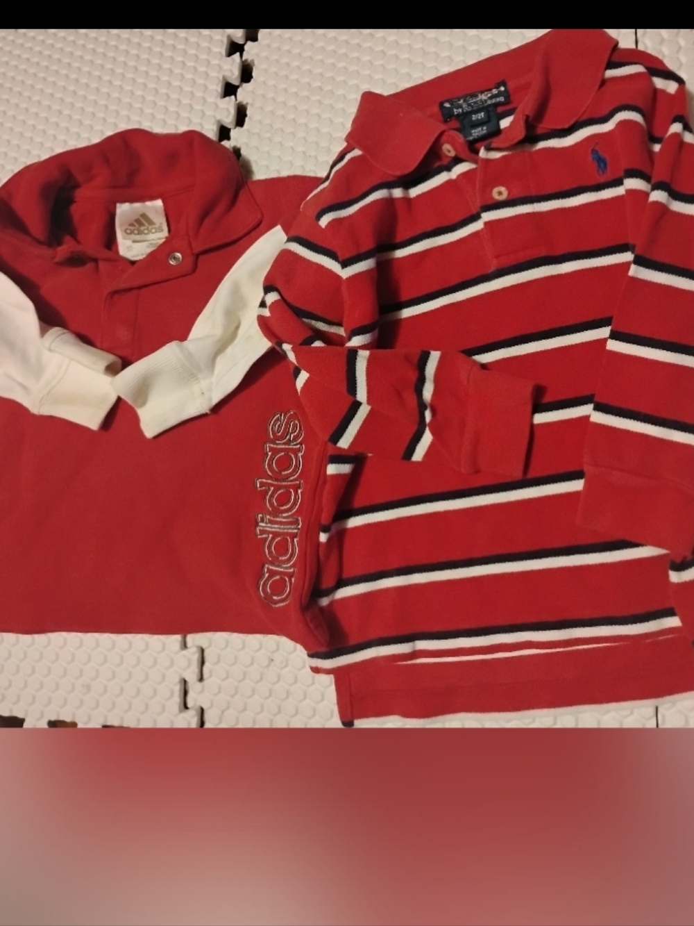 Adidas Kids Red Polo Sweatshirt - Comfortable Everyday Top